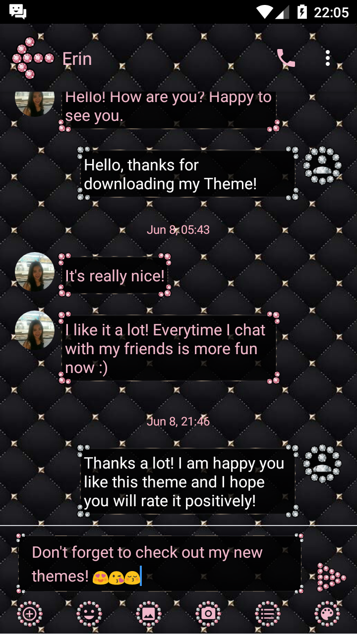 اسکرین شات 2 برنامه SMS Messages Jewel Pink Theme