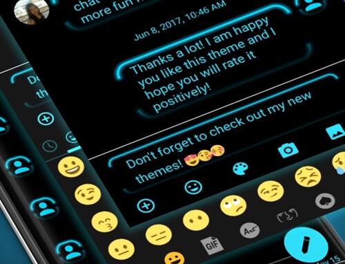 اسکرین شات 6 برنامه SMS Messages Neon Led Blue