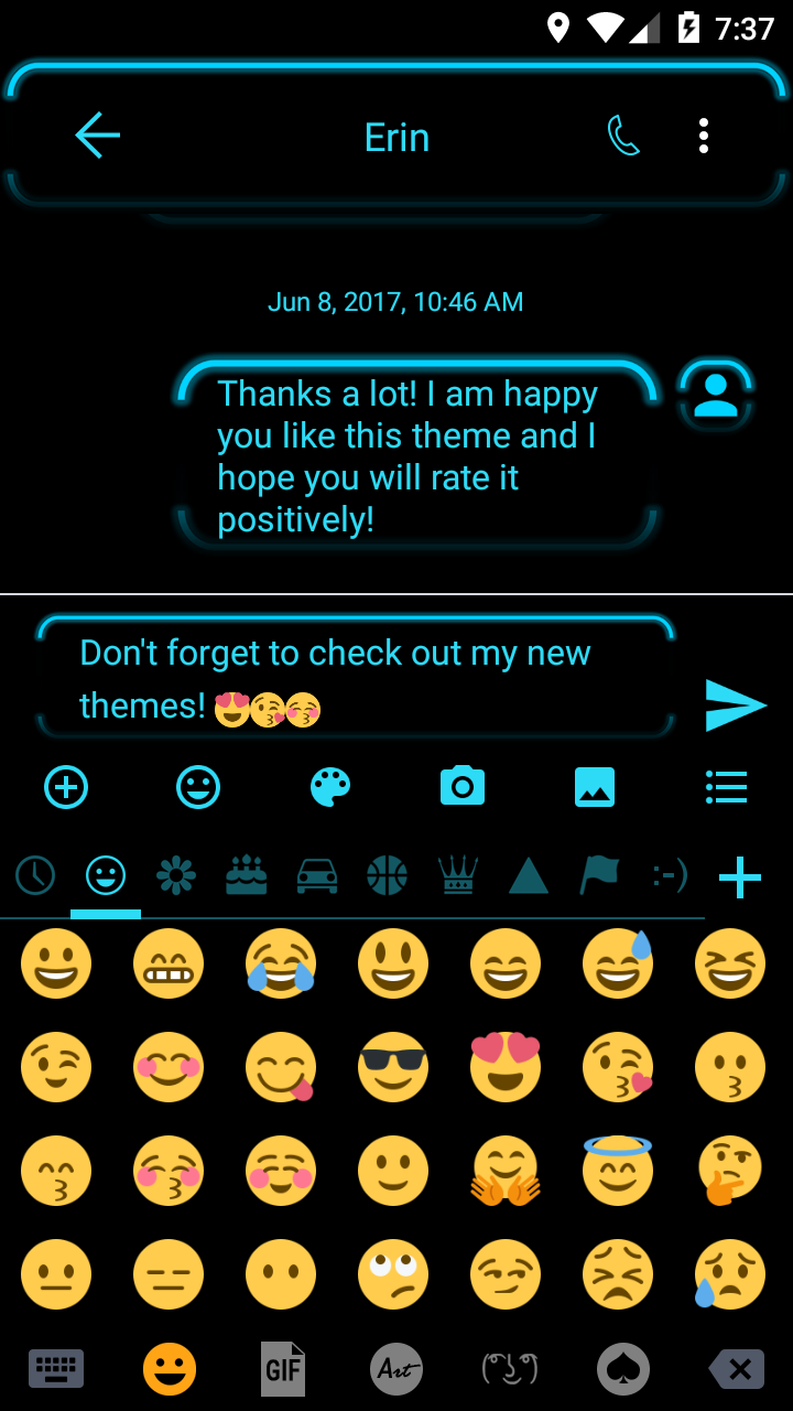 اسکرین شات 4 برنامه SMS Messages Neon Led Blue