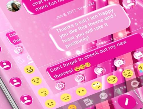 اسکرین شات 6 برنامه SMS Messages Sparkling Pink