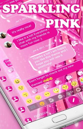 اسکرین شات 5 برنامه SMS Messages Sparkling Pink
