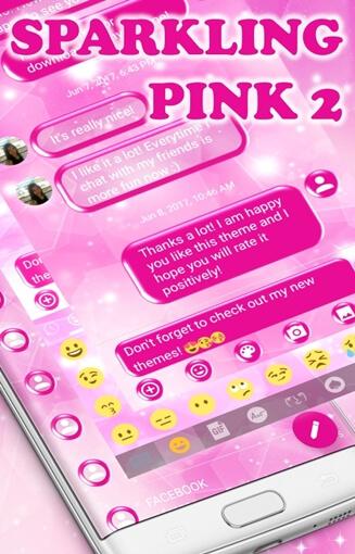 اسکرین شات 5 برنامه SMS Messages Sparkling Pink 2