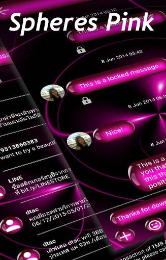 اسکرین شات 5 برنامه SMS Messages SpheresPink Theme