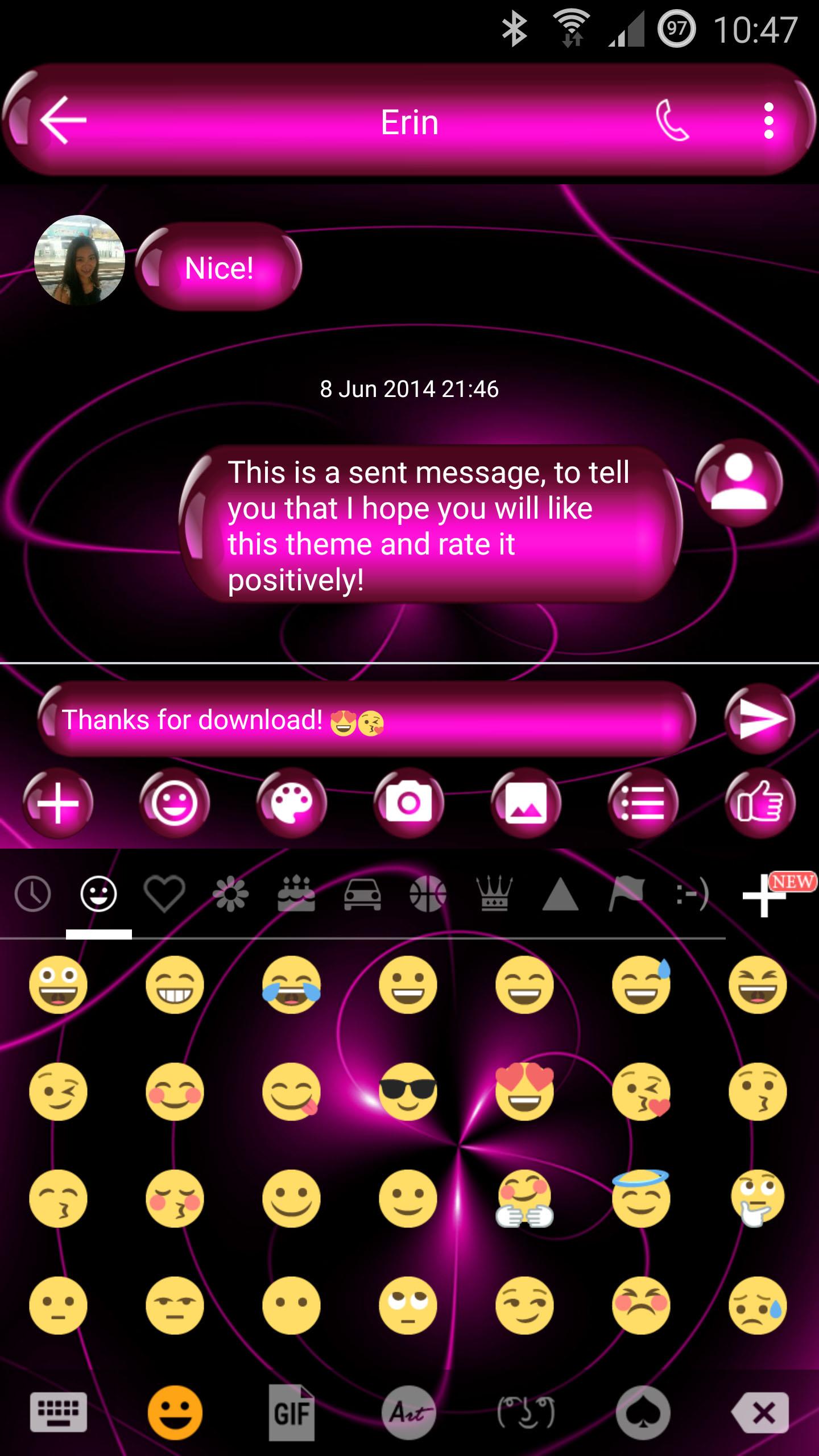اسکرین شات 4 برنامه SMS Messages SpheresPink Theme