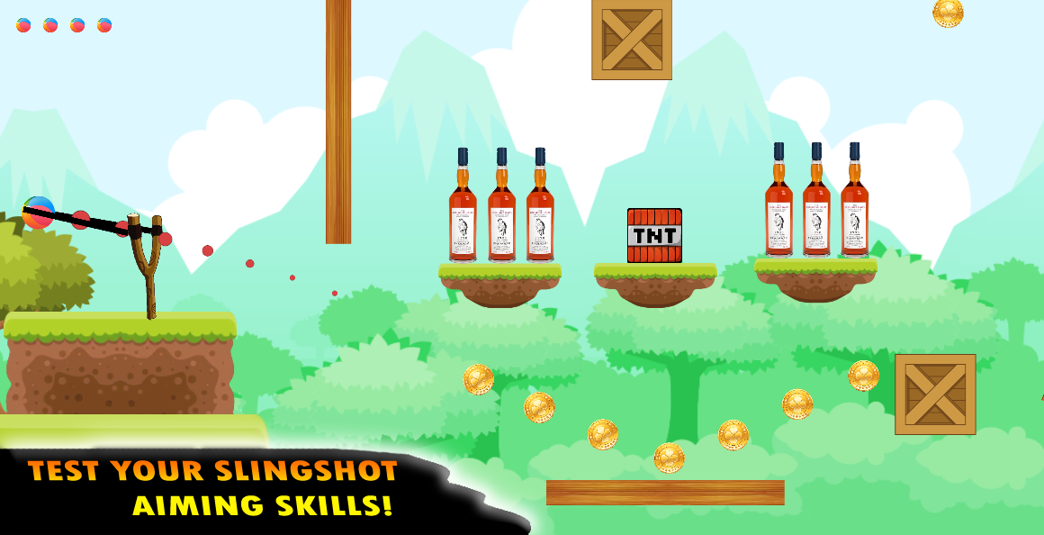 اسکرین شات 1 بازی Knock Down Bottles :slingshot