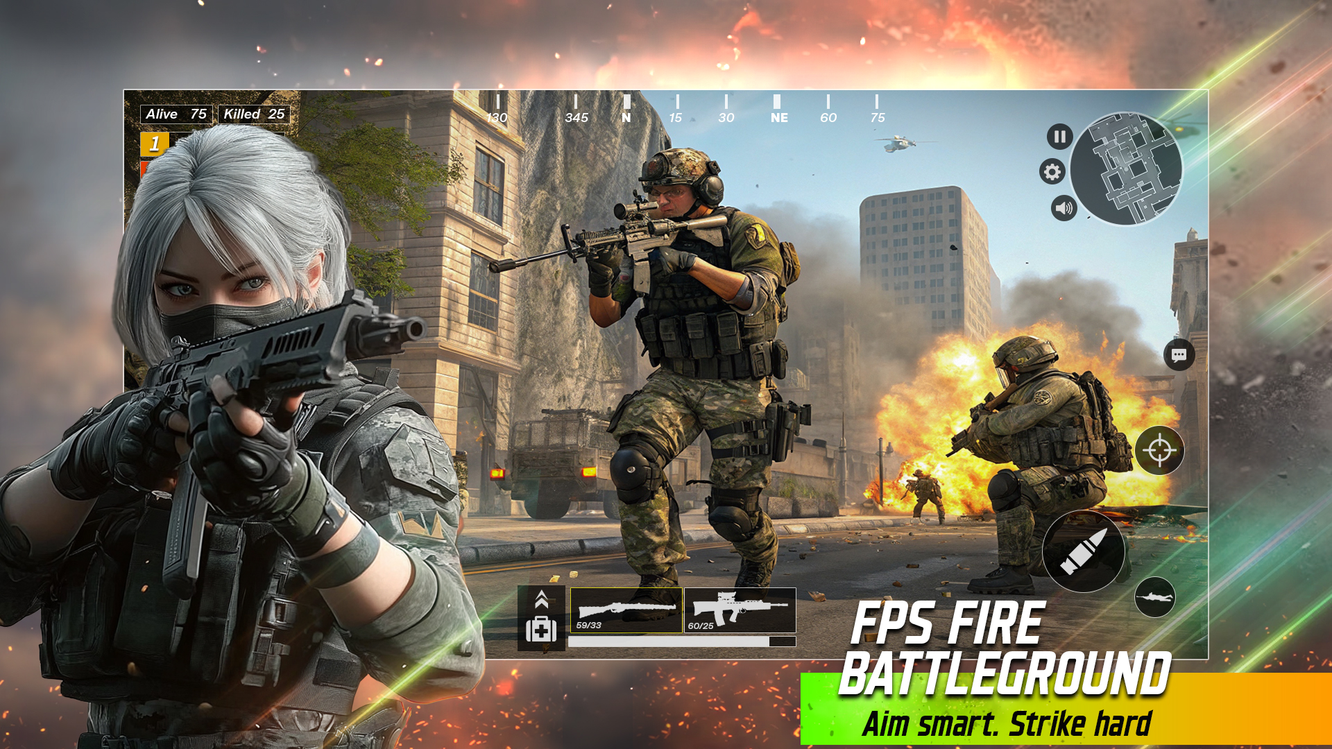 اسکرین شات 2 بازی Fps Fire Battleground Offline