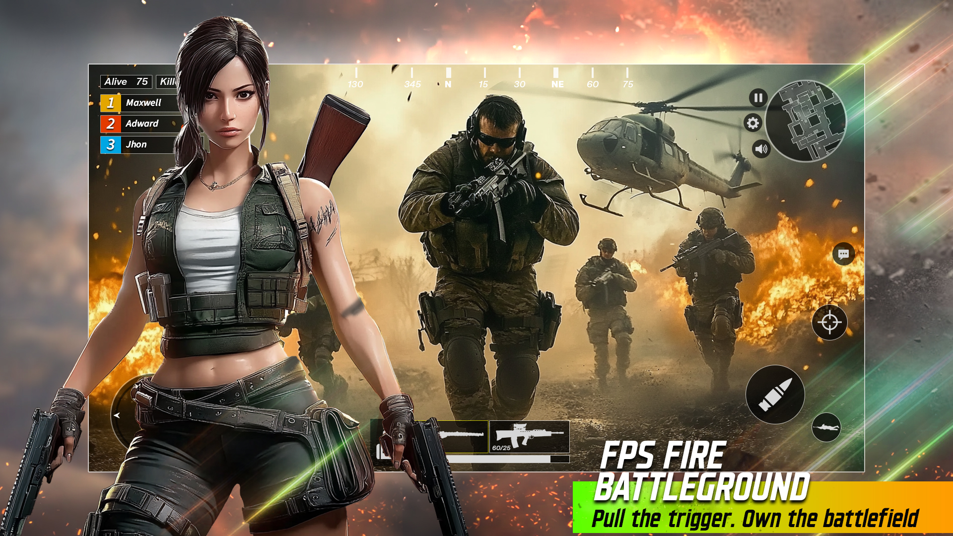 اسکرین شات 4 بازی Fps Fire Battleground Offline