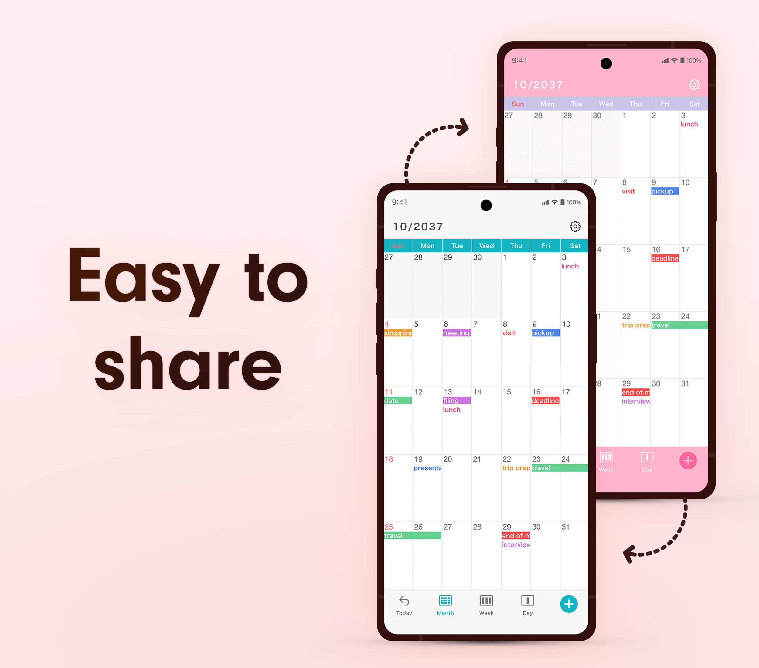 اسکرین شات 2 برنامه Simple Calendar - easy planner