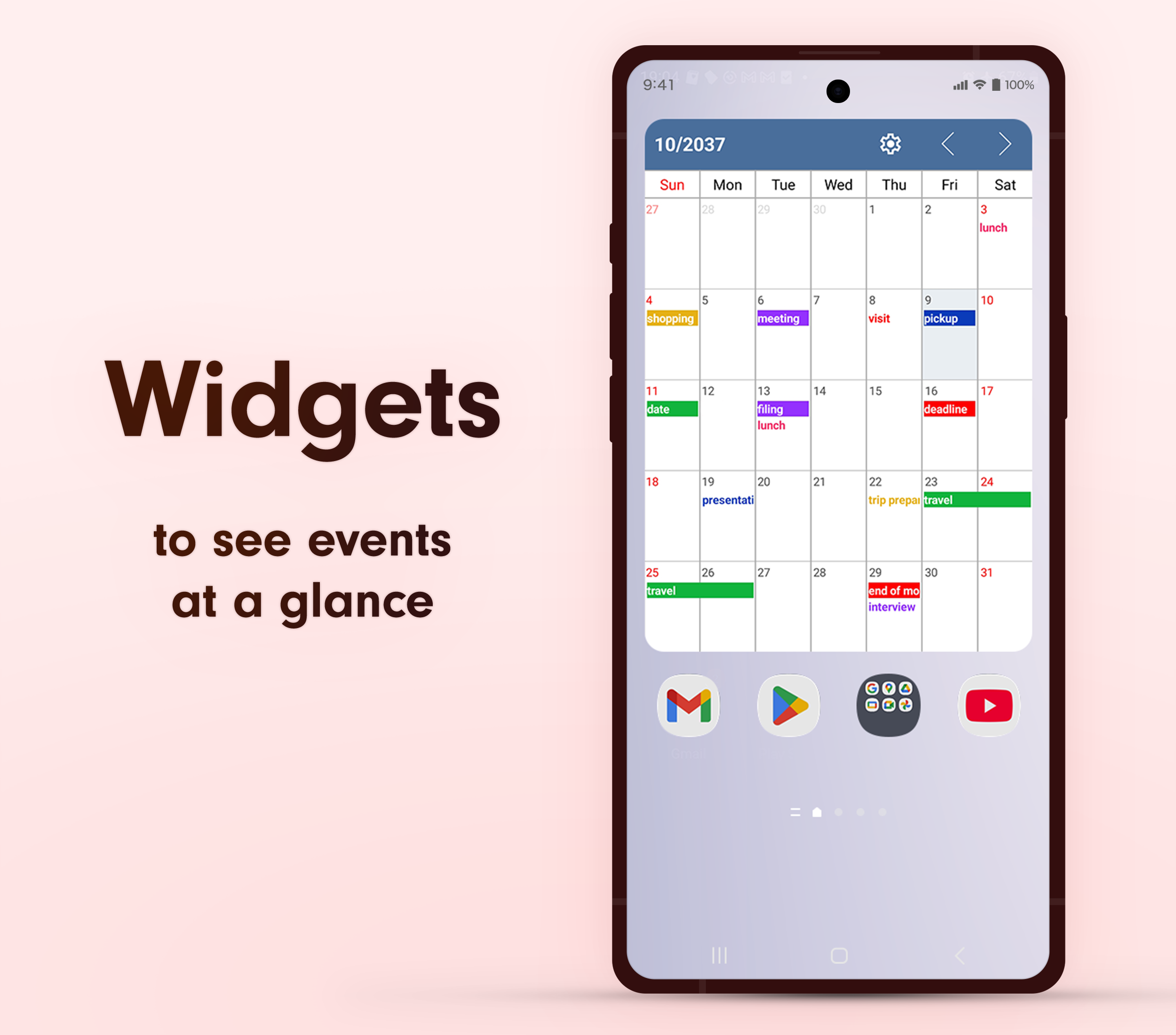 اسکرین شات 3 برنامه Simple Calendar - easy planner
