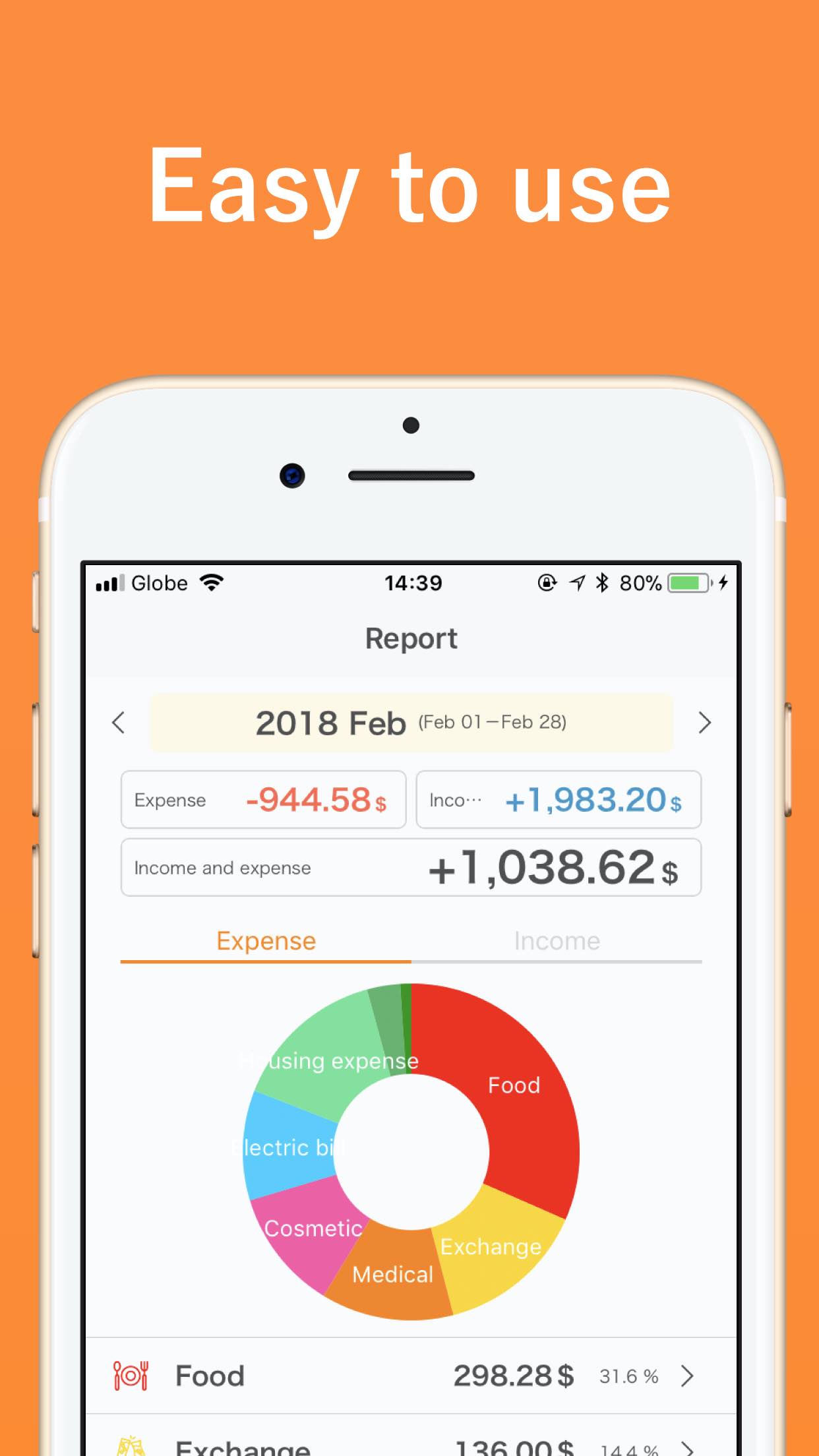 اسکرین شات 2 برنامه MoneyNote - Expense Manager