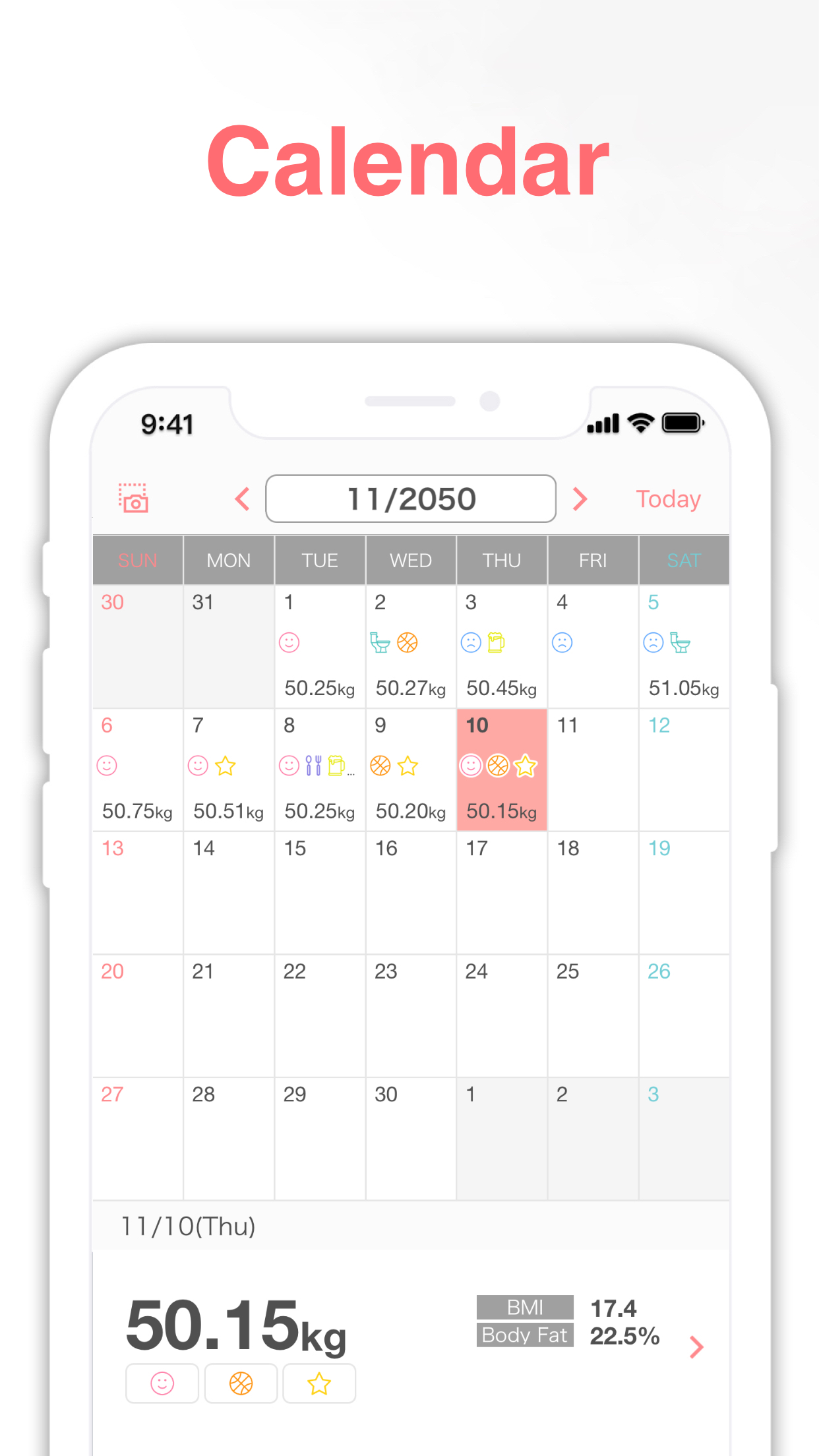 اسکرین شات 3 برنامه SmartDiet Daily Weight Tracker