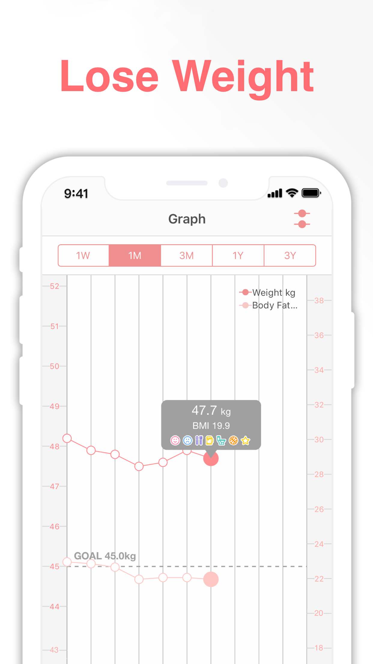 اسکرین شات 2 برنامه SmartDiet Daily Weight Tracker