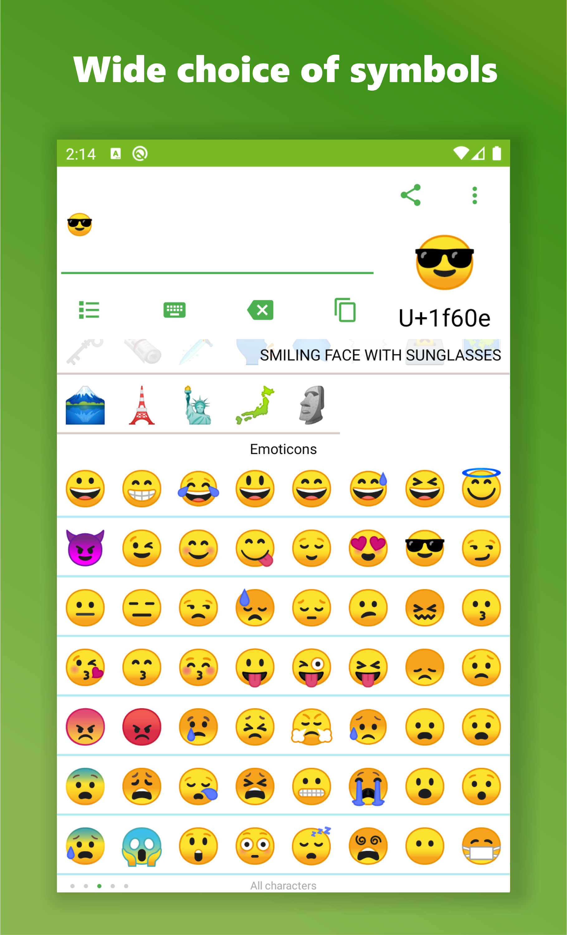 اسکرین شات 1 برنامه Character table