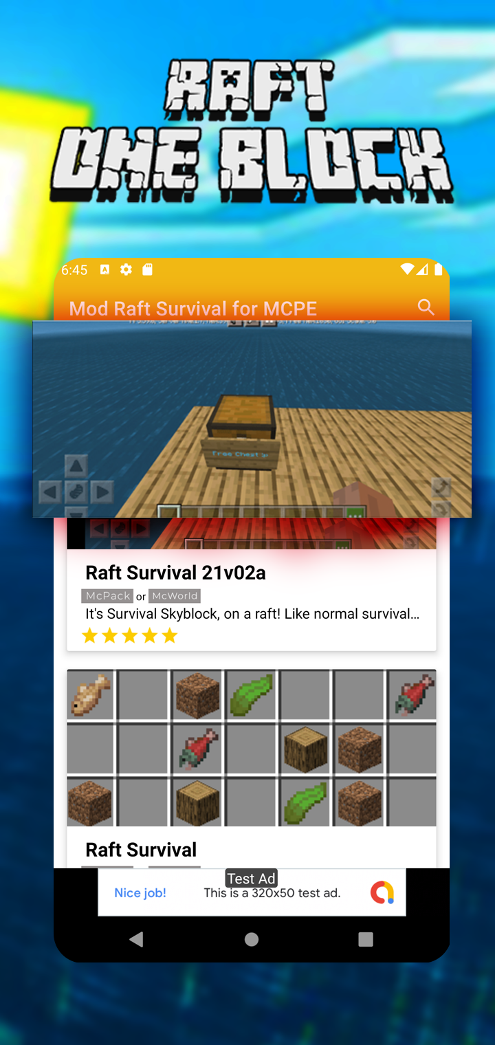 اسکرین شات 2 برنامه Mod Raft Survival for MCPE - O