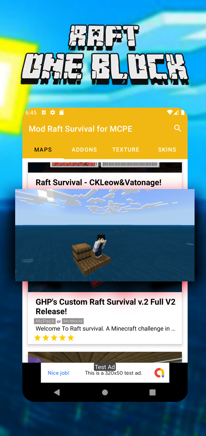 اسکرین شات 3 برنامه Mod Raft Survival for MCPE - O
