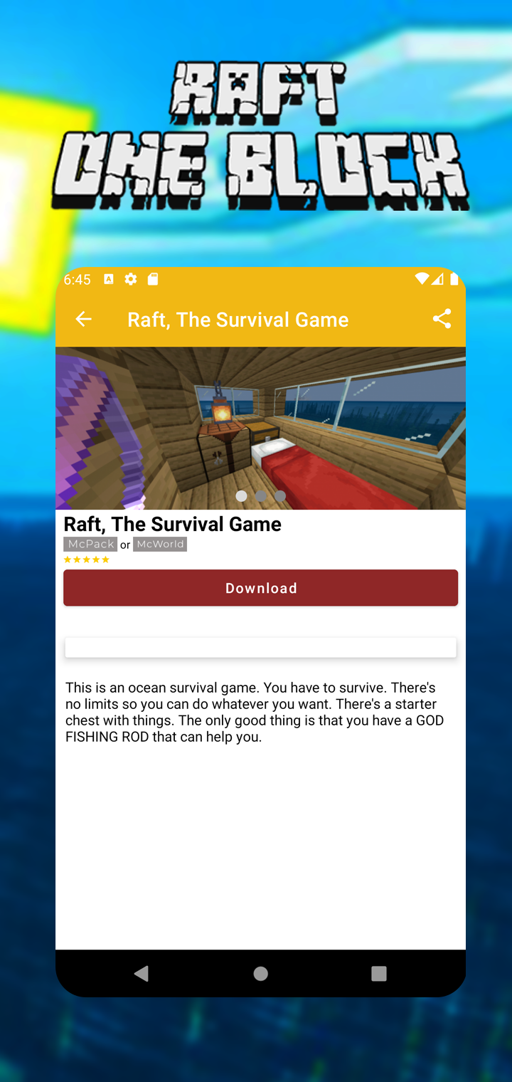 اسکرین شات 4 برنامه Mod Raft Survival for MCPE - O