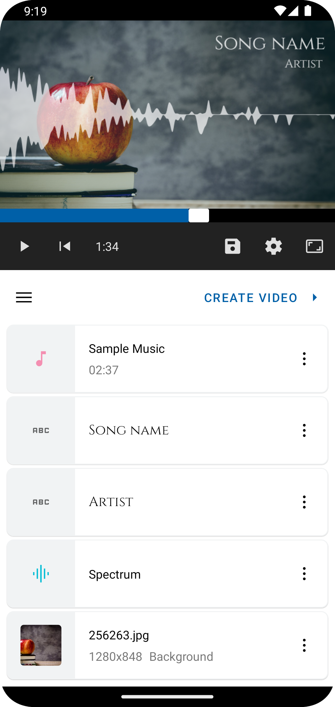 اسکرین شات 1 برنامه Visualization Video Maker