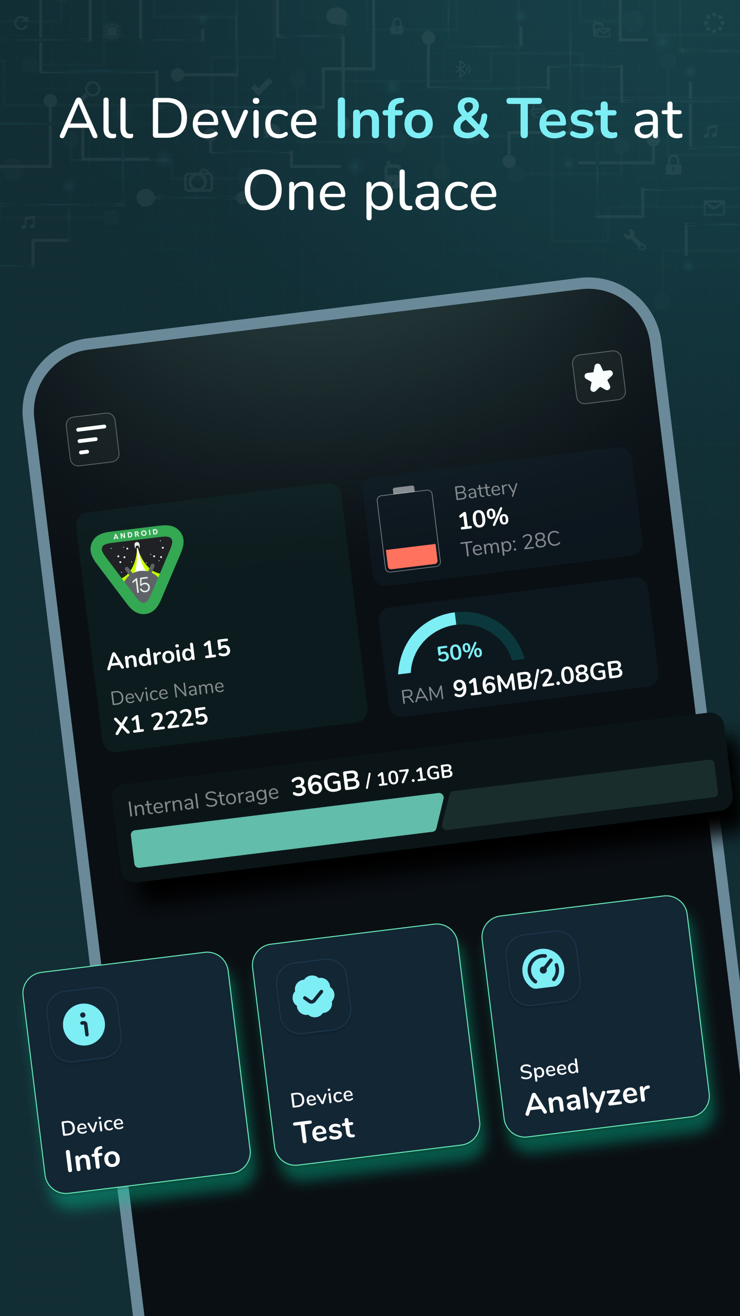 اسکرین شات 1 برنامه Device Info & Test: System CPU