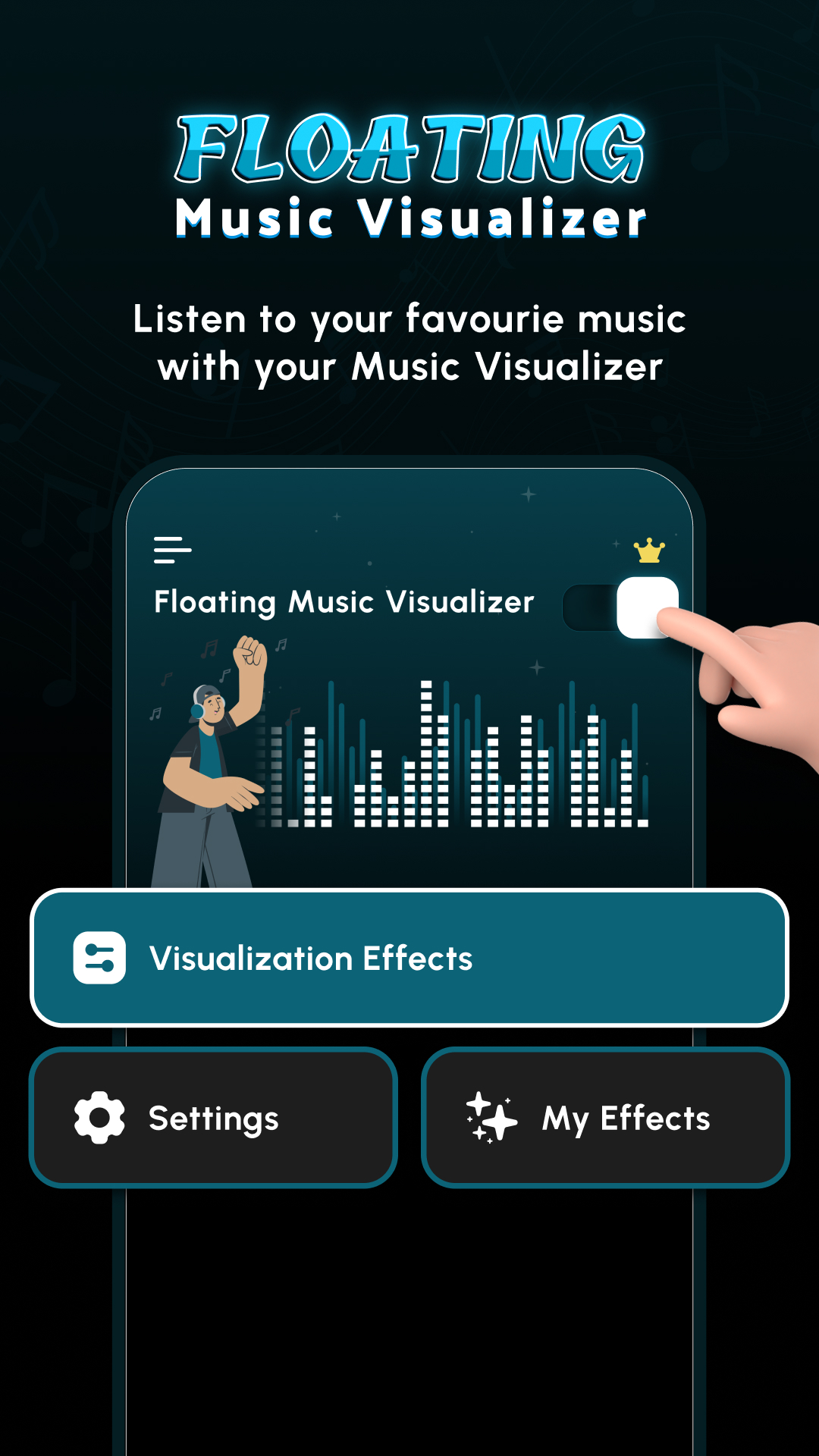 اسکرین شات 1 برنامه Floating Music Visualizer