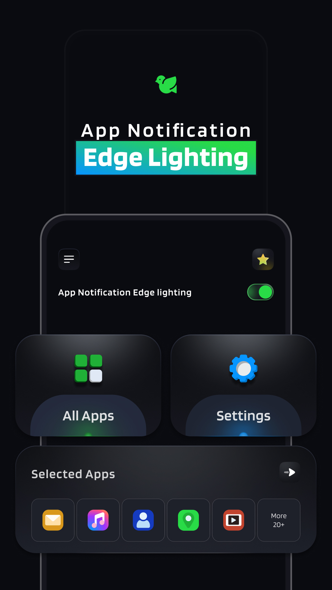 اسکرین شات 1 برنامه App Notification Edge Lighting