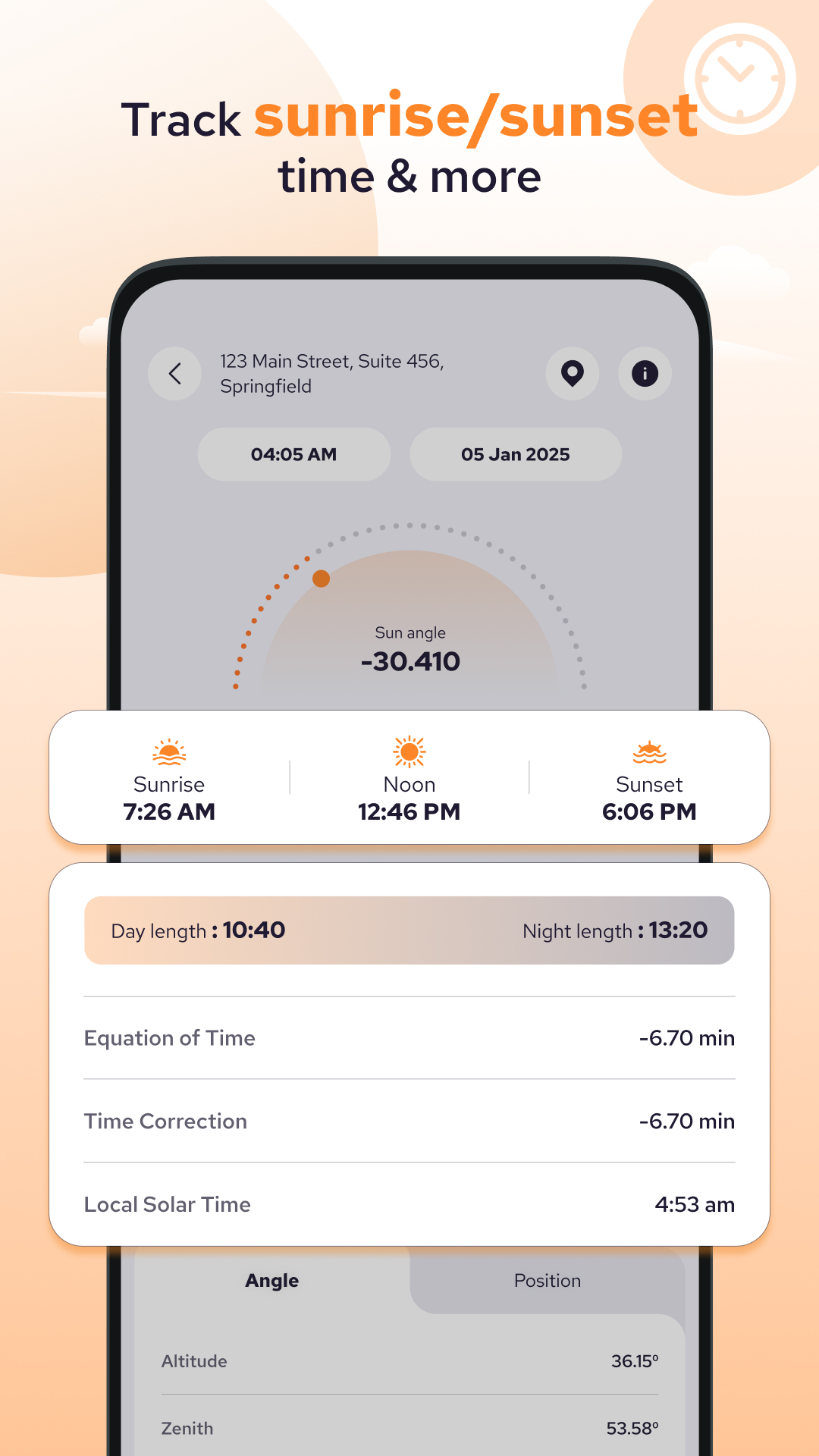اسکرین شات 5 برنامه Solar & Sun Position Tracker