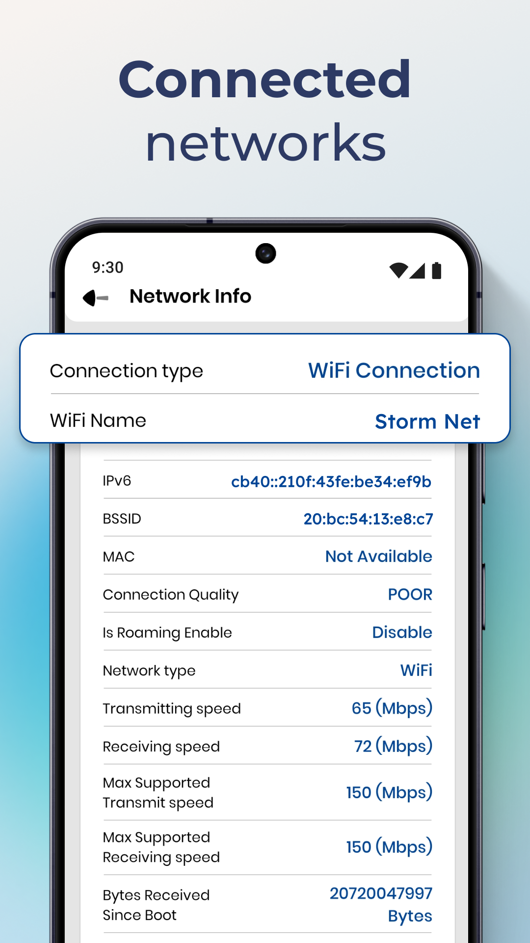 اسکرین شات 5 برنامه Network Wi-Fi Info & SIM Tools