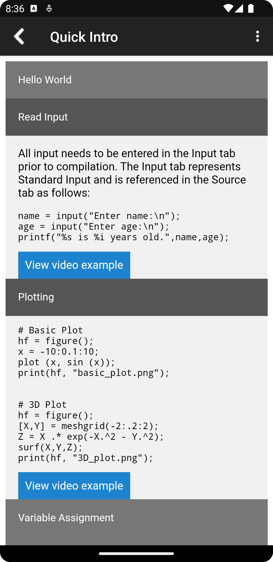 اسکرین شات 4 برنامه Madona: Run Matlab/Octave code