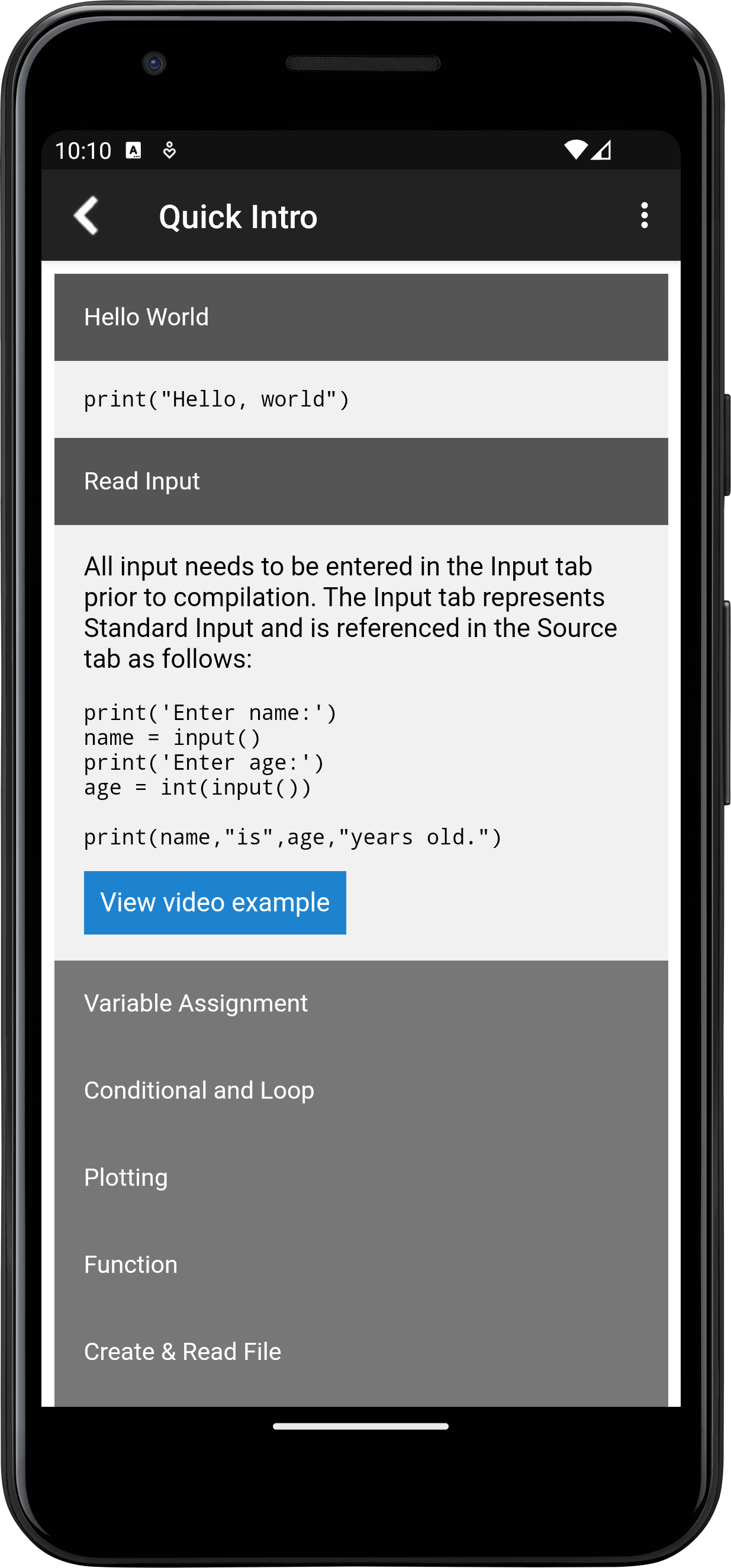 اسکرین شات 5 برنامه Python Programming Interpreter