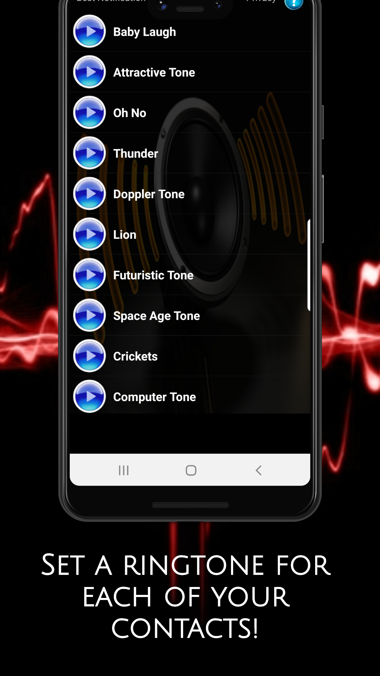 اسکرین شات 4 برنامه Notification Ringtones