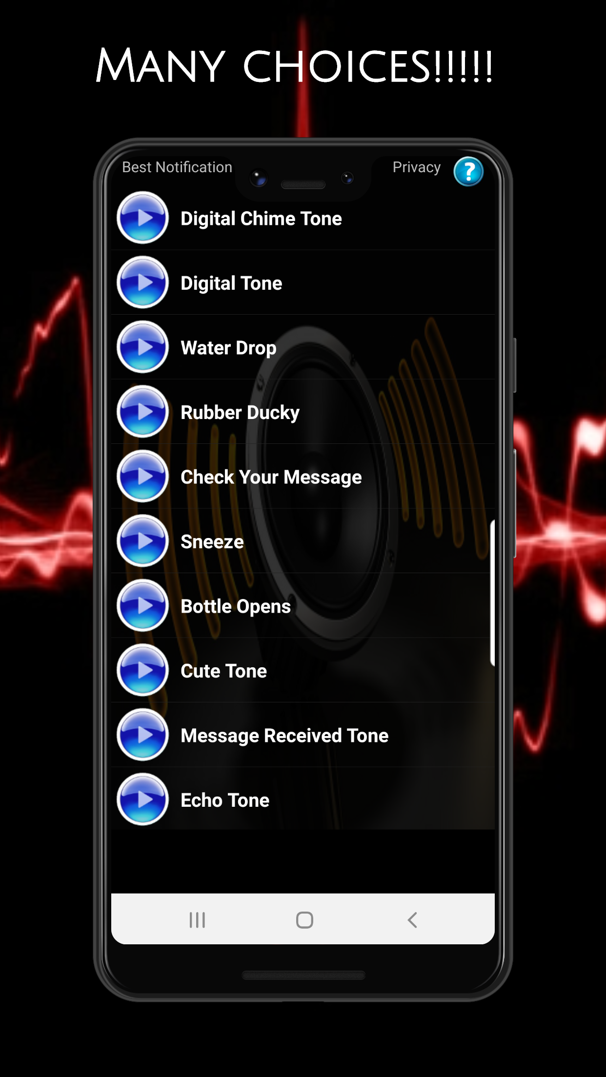 اسکرین شات 5 برنامه Notification Ringtones