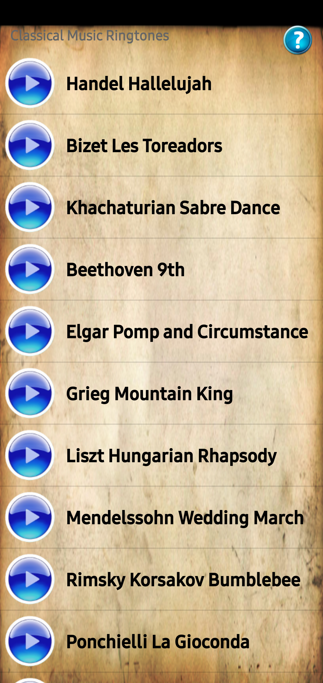 اسکرین شات 5 برنامه Classical Music Ringtones