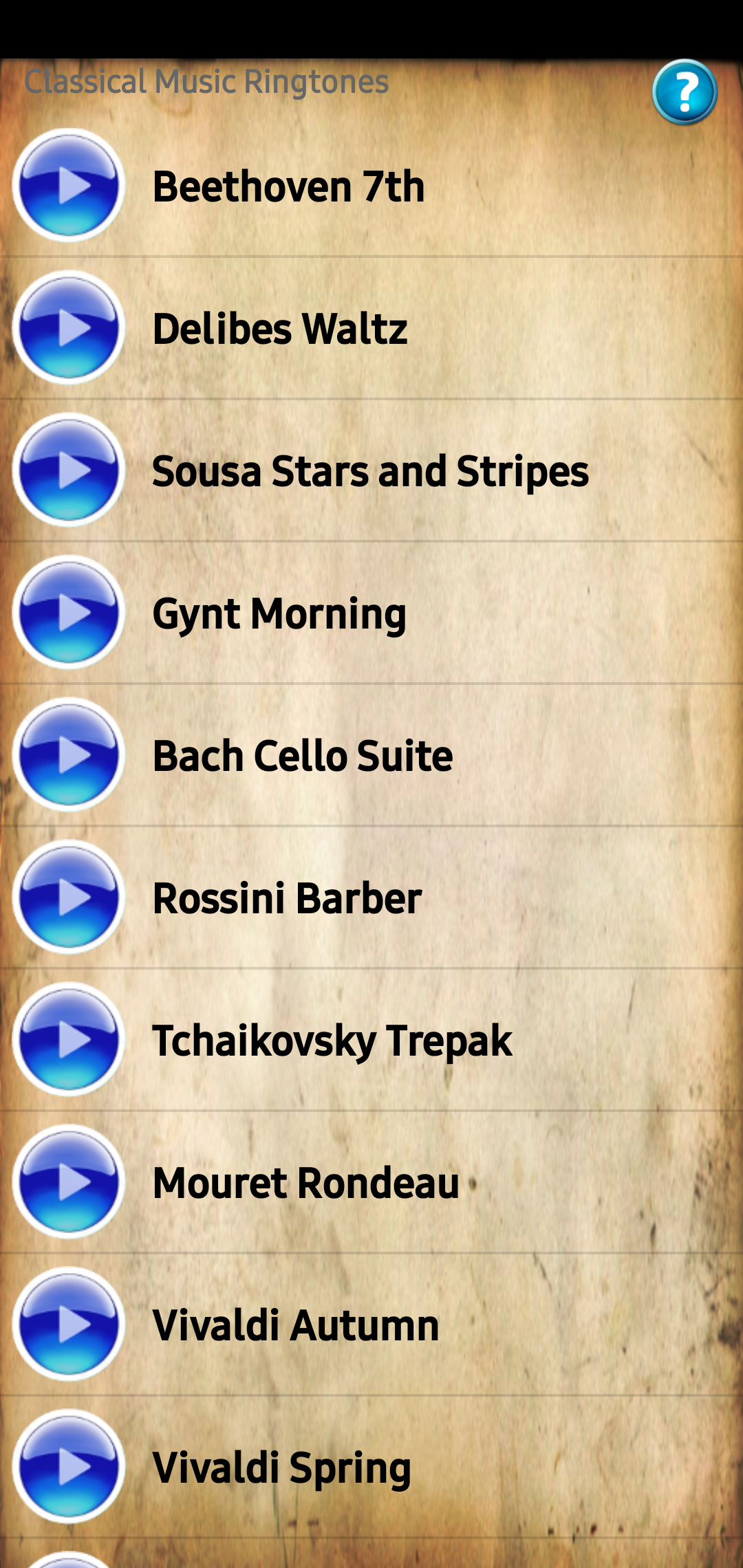 اسکرین شات 8 برنامه Classical Music Ringtones