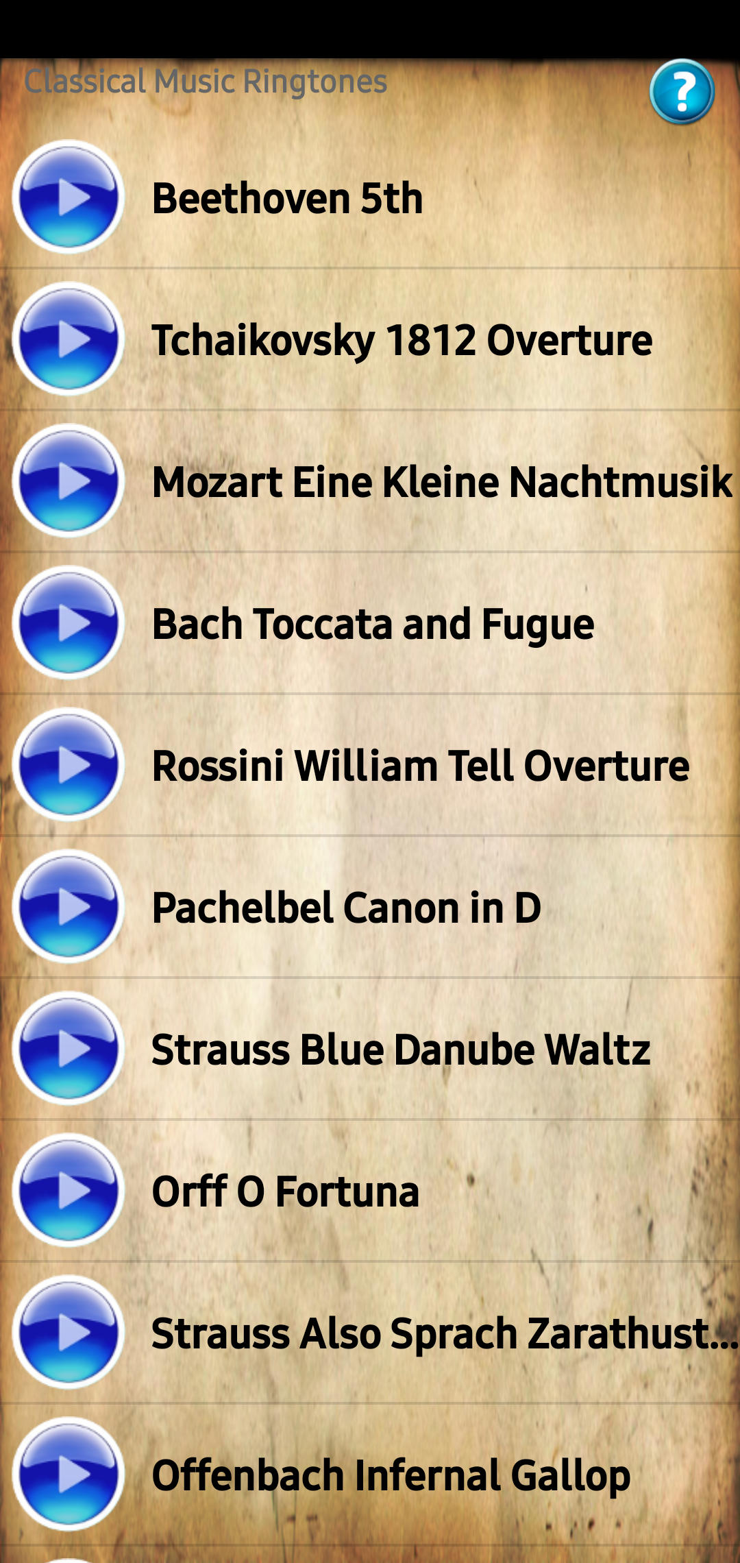 اسکرین شات 1 برنامه Classical Music Ringtones
