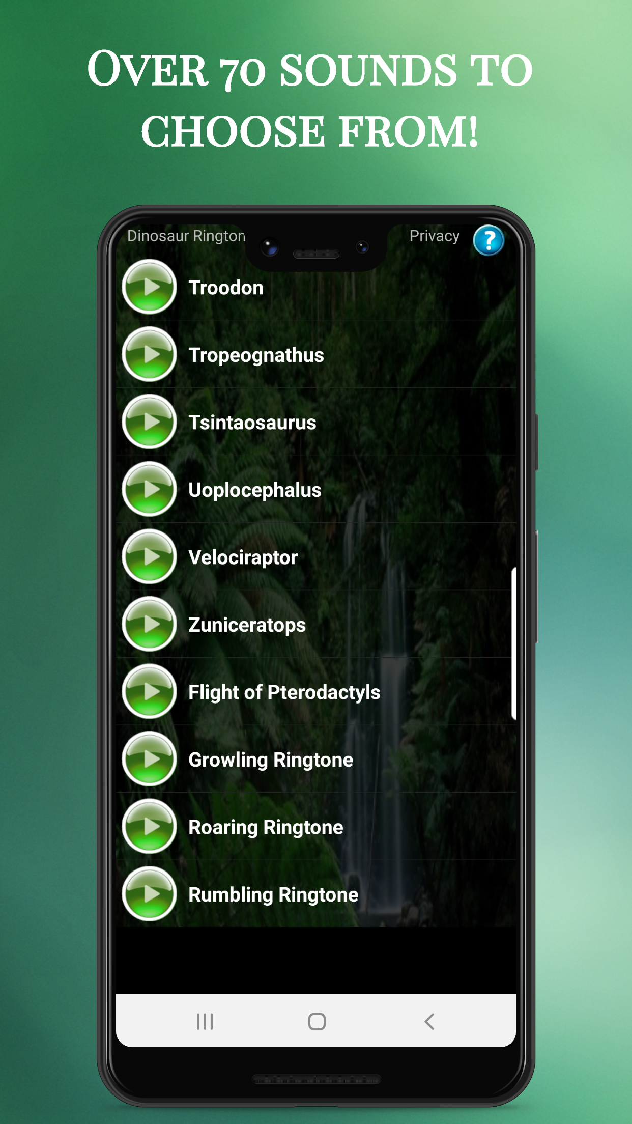 اسکرین شات 5 برنامه Dinosaur Ringtones