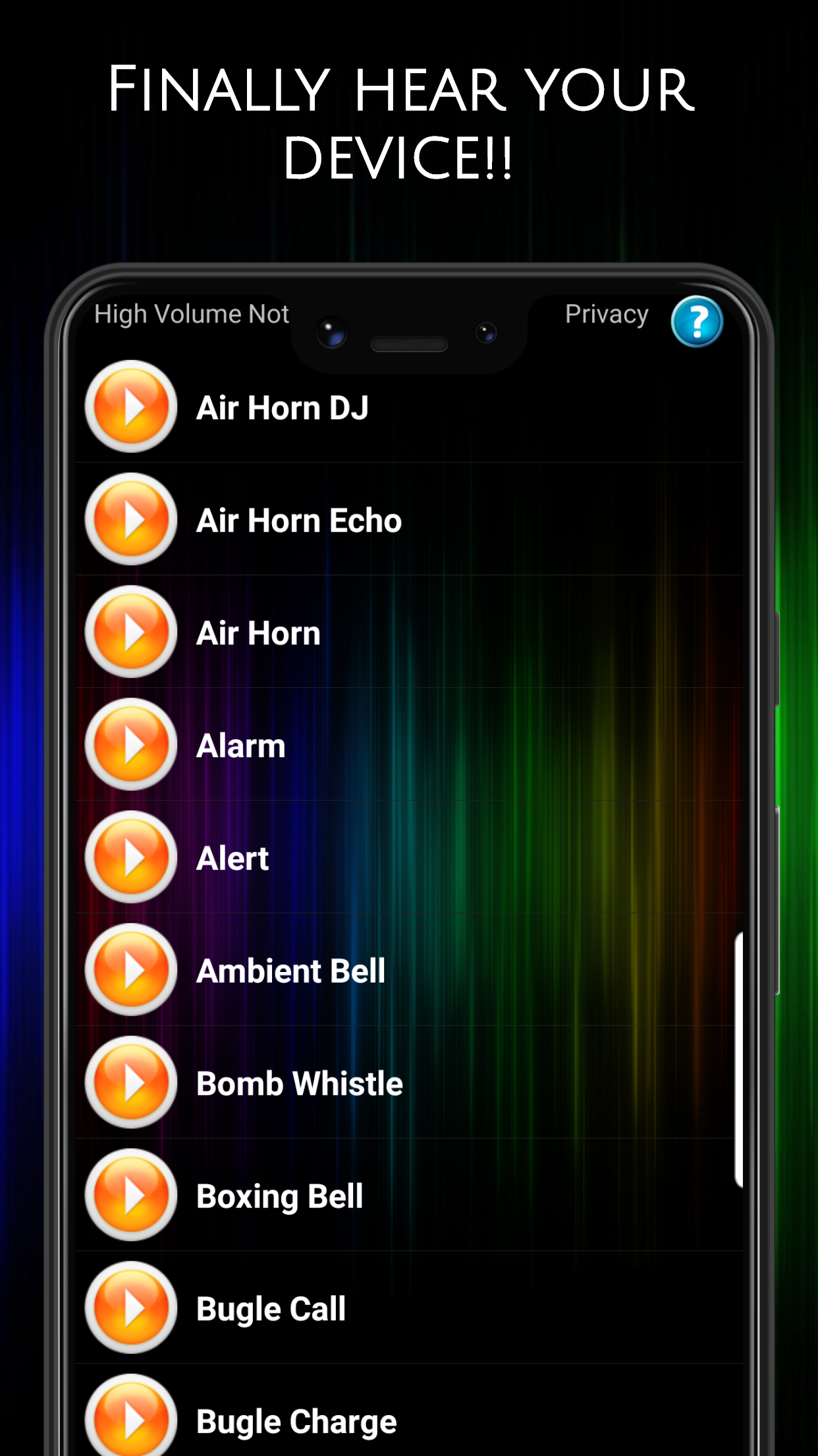 اسکرین شات 1 برنامه High Volume Notifications