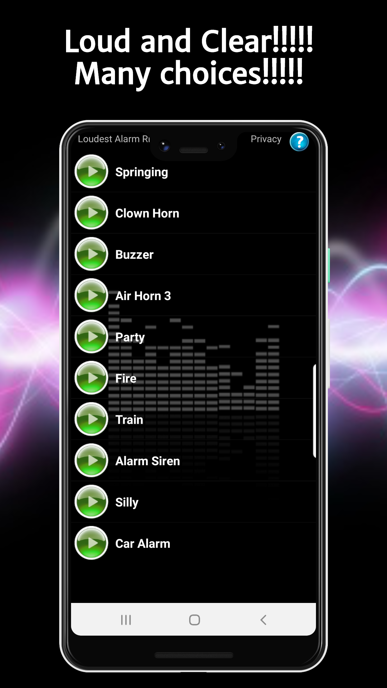 اسکرین شات 5 برنامه Loudest Alarm Ringtones