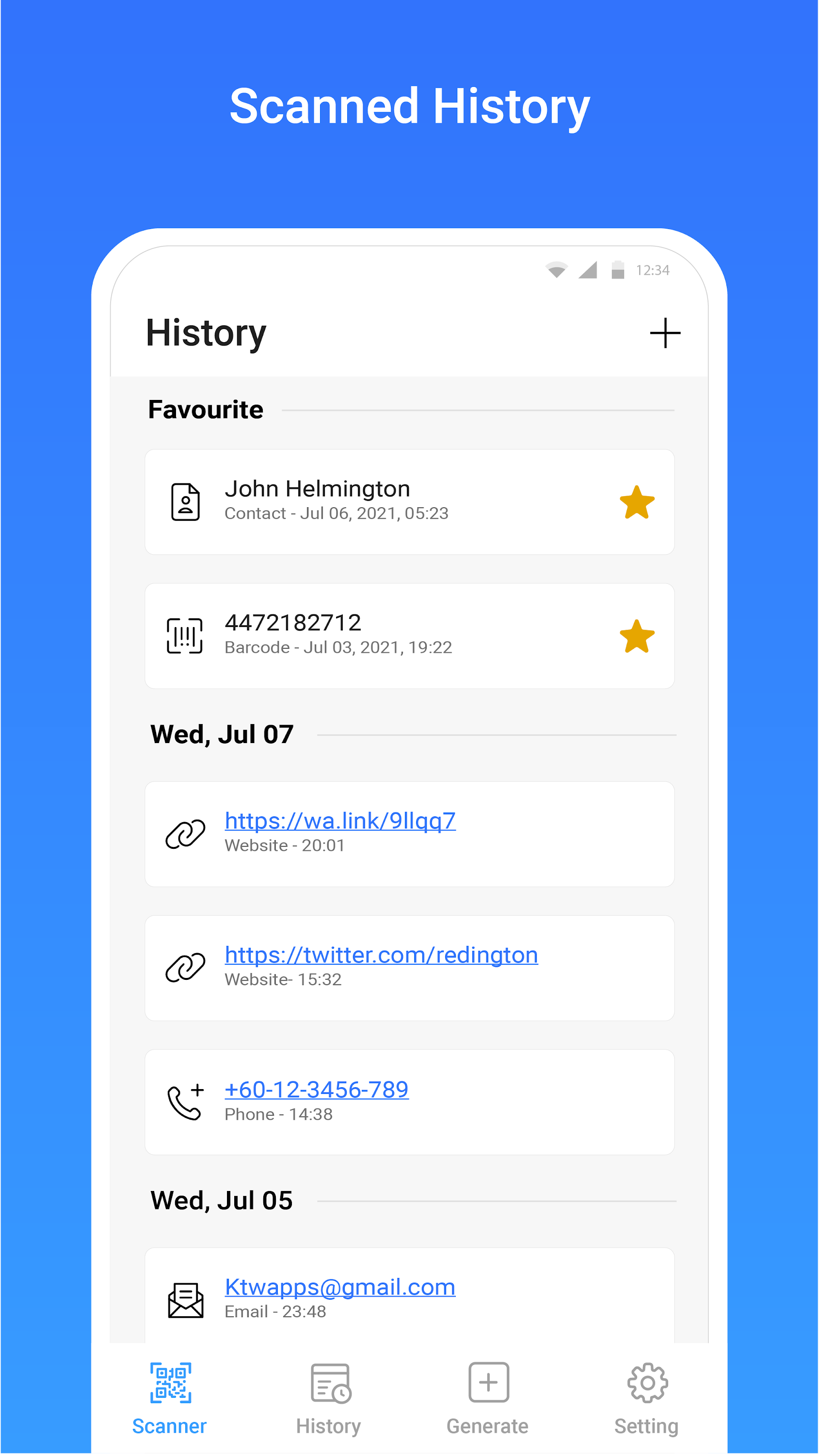 اسکرین شات 5 برنامه QR Code Scanner : QR Reader
