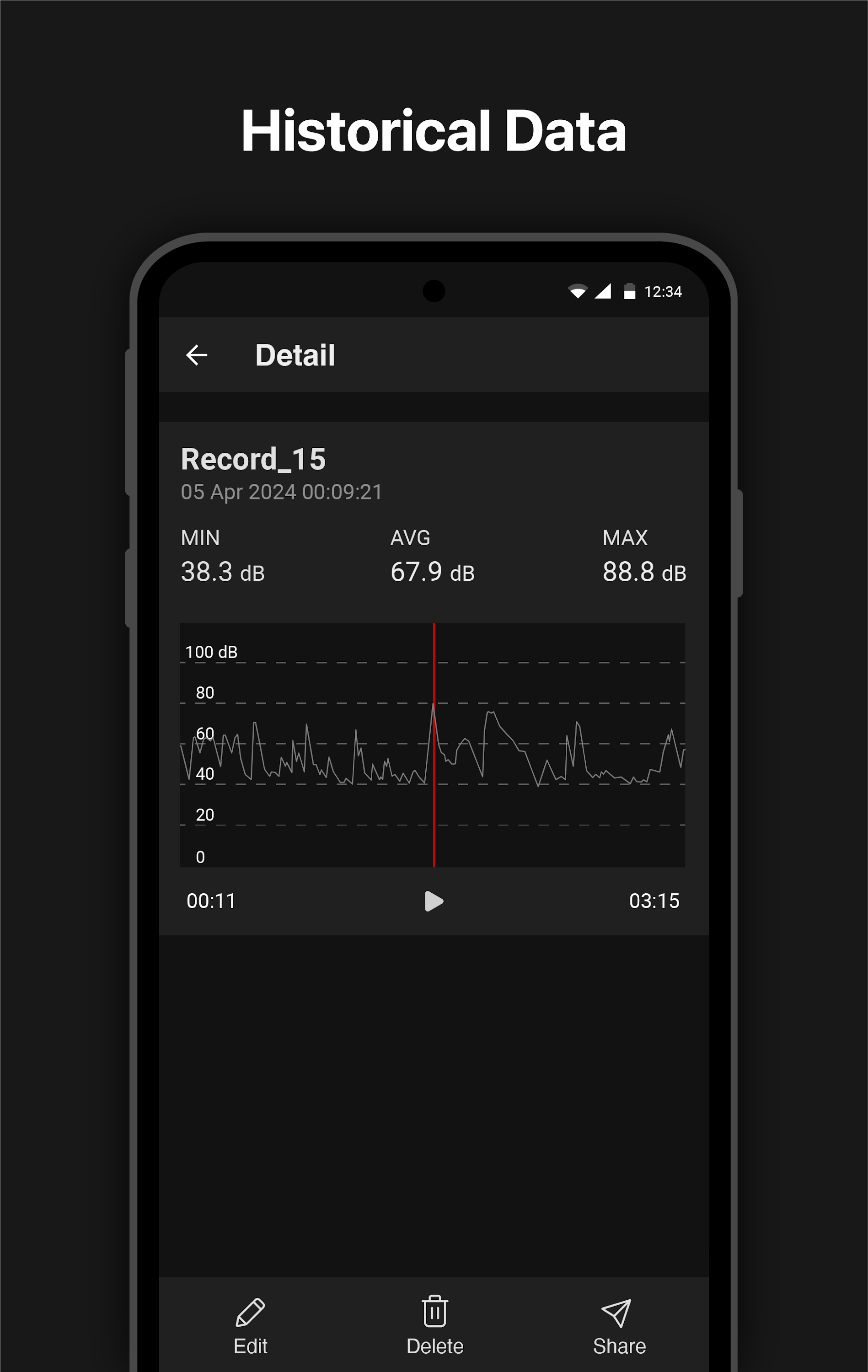 اسکرین شات 3 برنامه Sound meter : SPL & dB meter