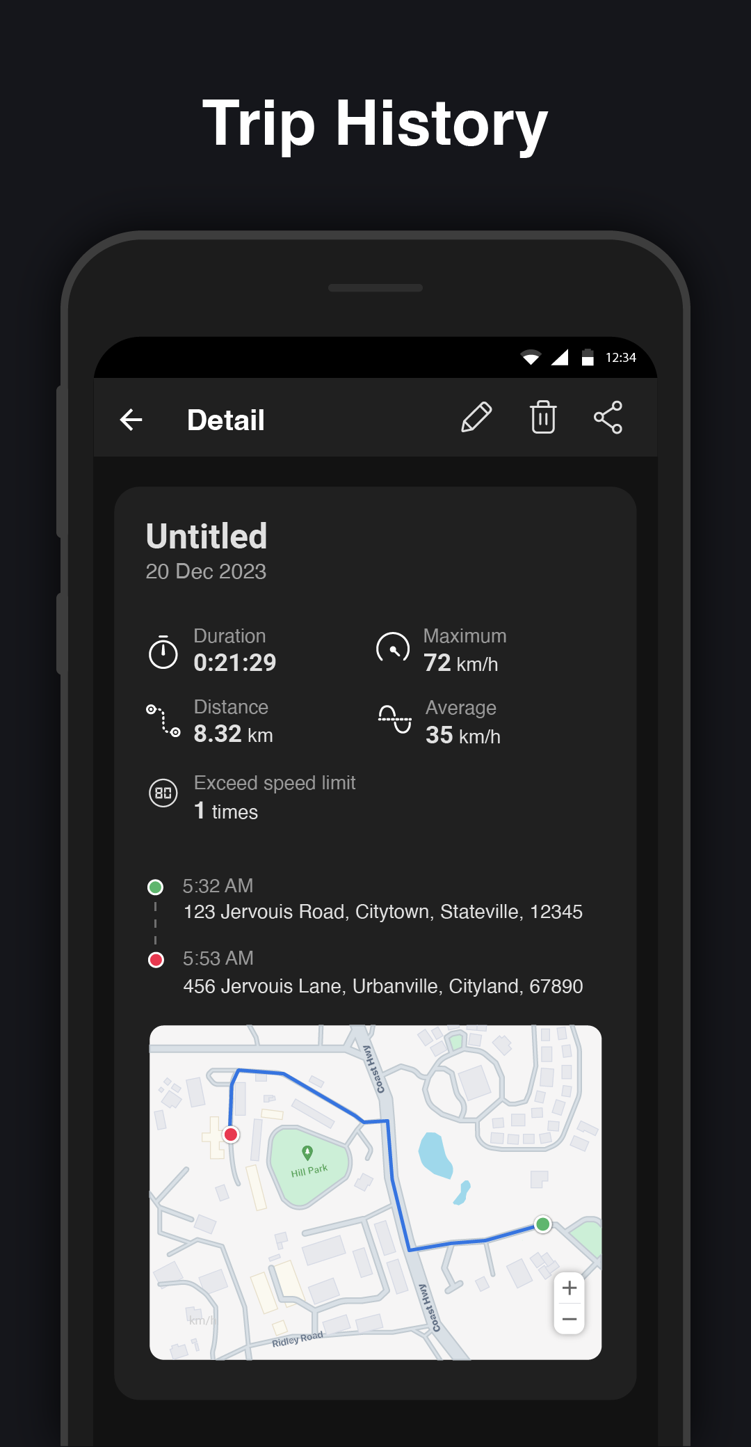 اسکرین شات 4 برنامه GPS Speedometer : Odometer HUD