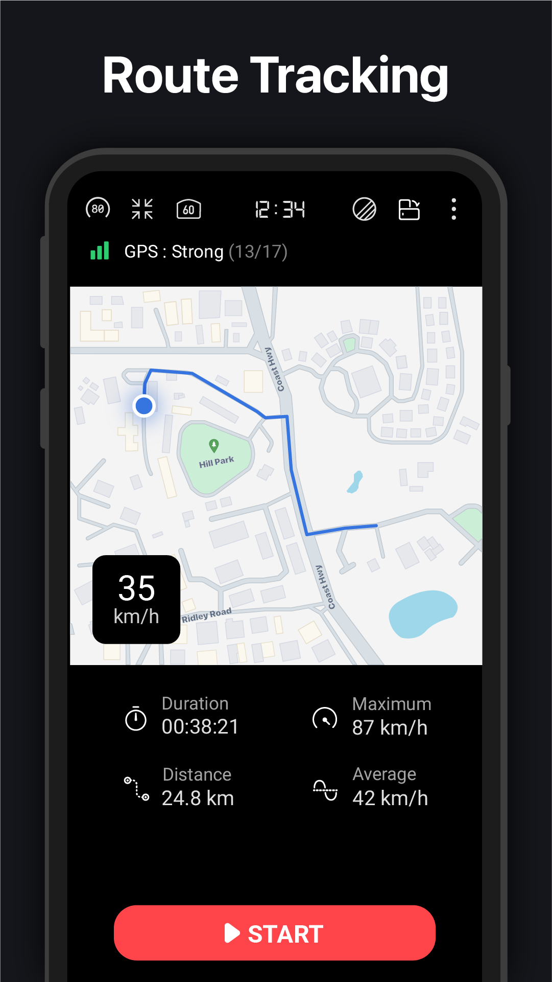 اسکرین شات 3 برنامه GPS Speedometer : Odometer HUD