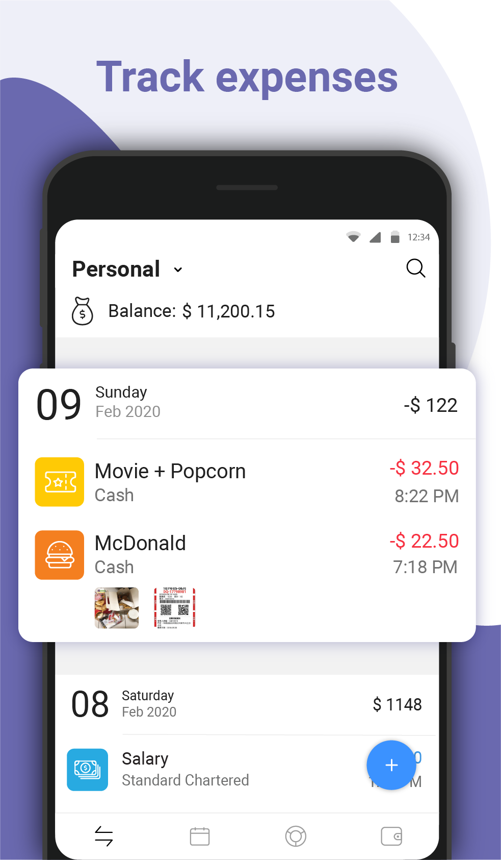 اسکرین شات 1 برنامه Money Manager: Expense Tracker