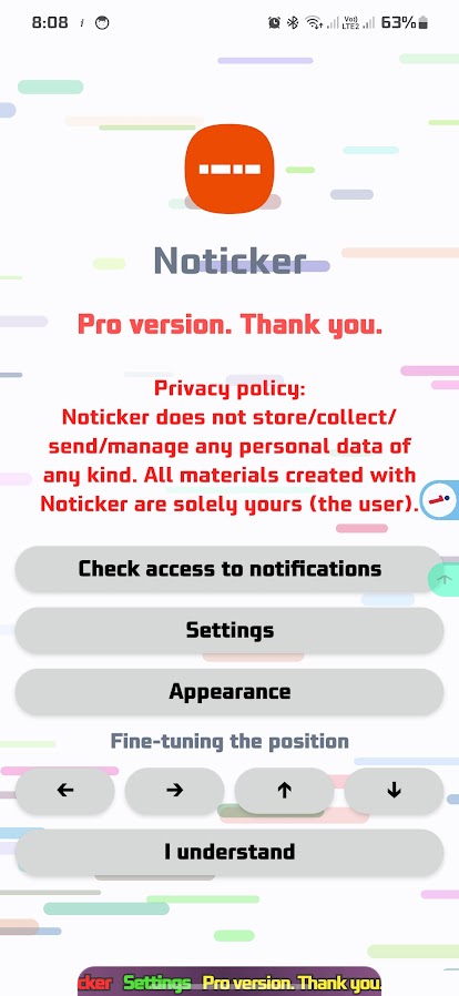 اسکرین شات 3 برنامه Noticker - Notification Ticker