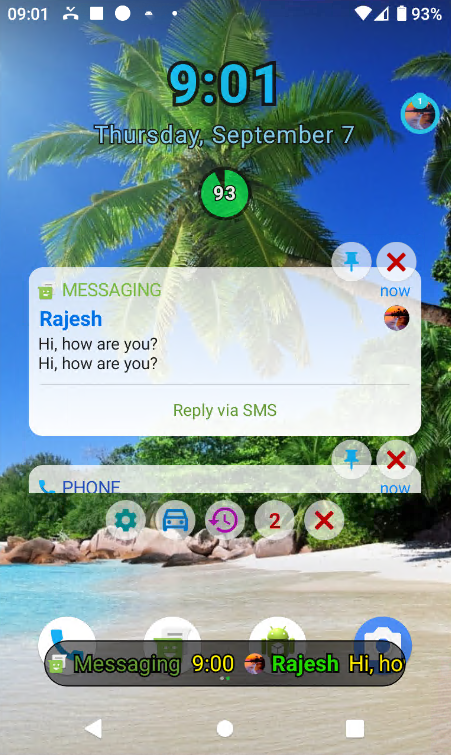 اسکرین شات 1 برنامه Noticker - Notification Ticker