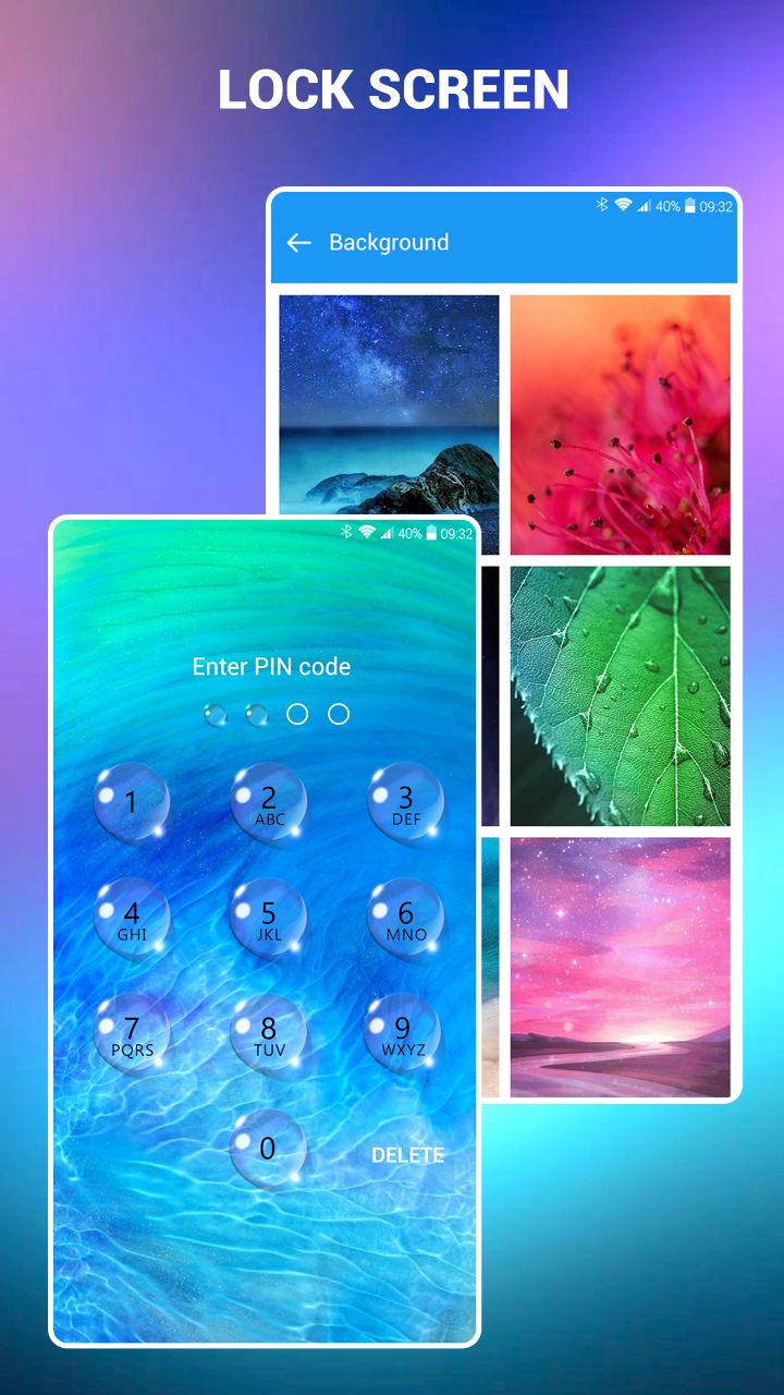 اسکرین شات 4 برنامه Lock screen - water droplets