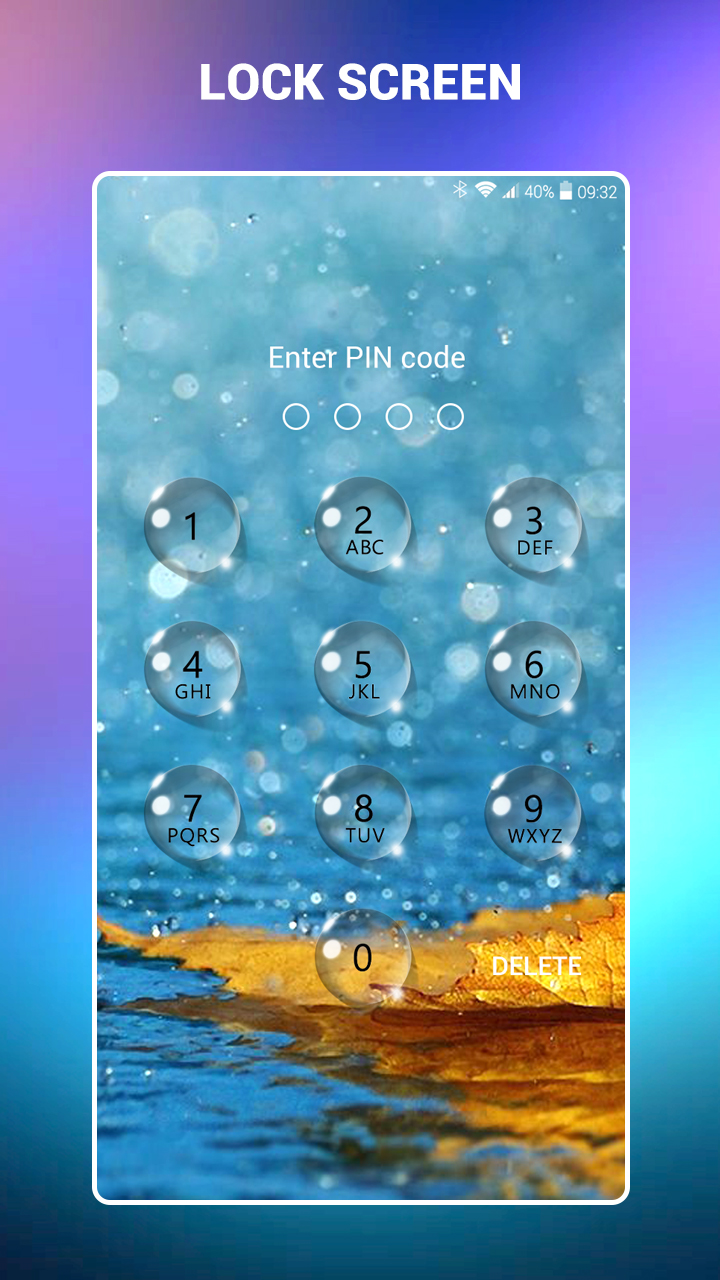 اسکرین شات 2 برنامه Lock screen - water droplets