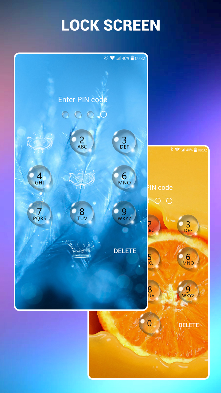 اسکرین شات 3 برنامه Lock screen - water droplets