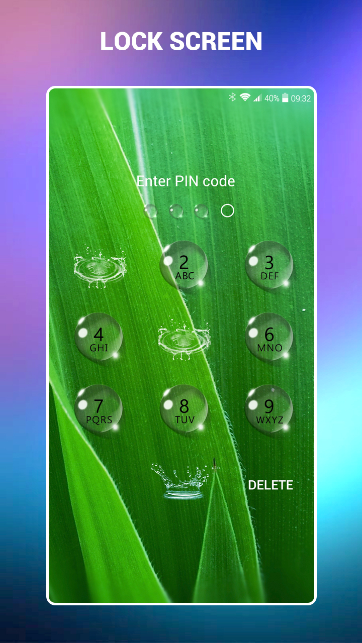 اسکرین شات 8 برنامه Lock screen - water droplets