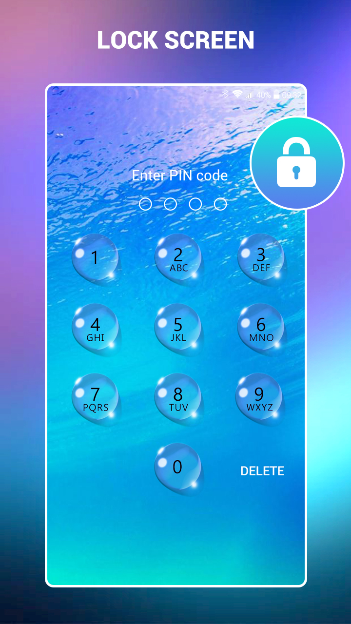 اسکرین شات 1 برنامه Lock screen - water droplets