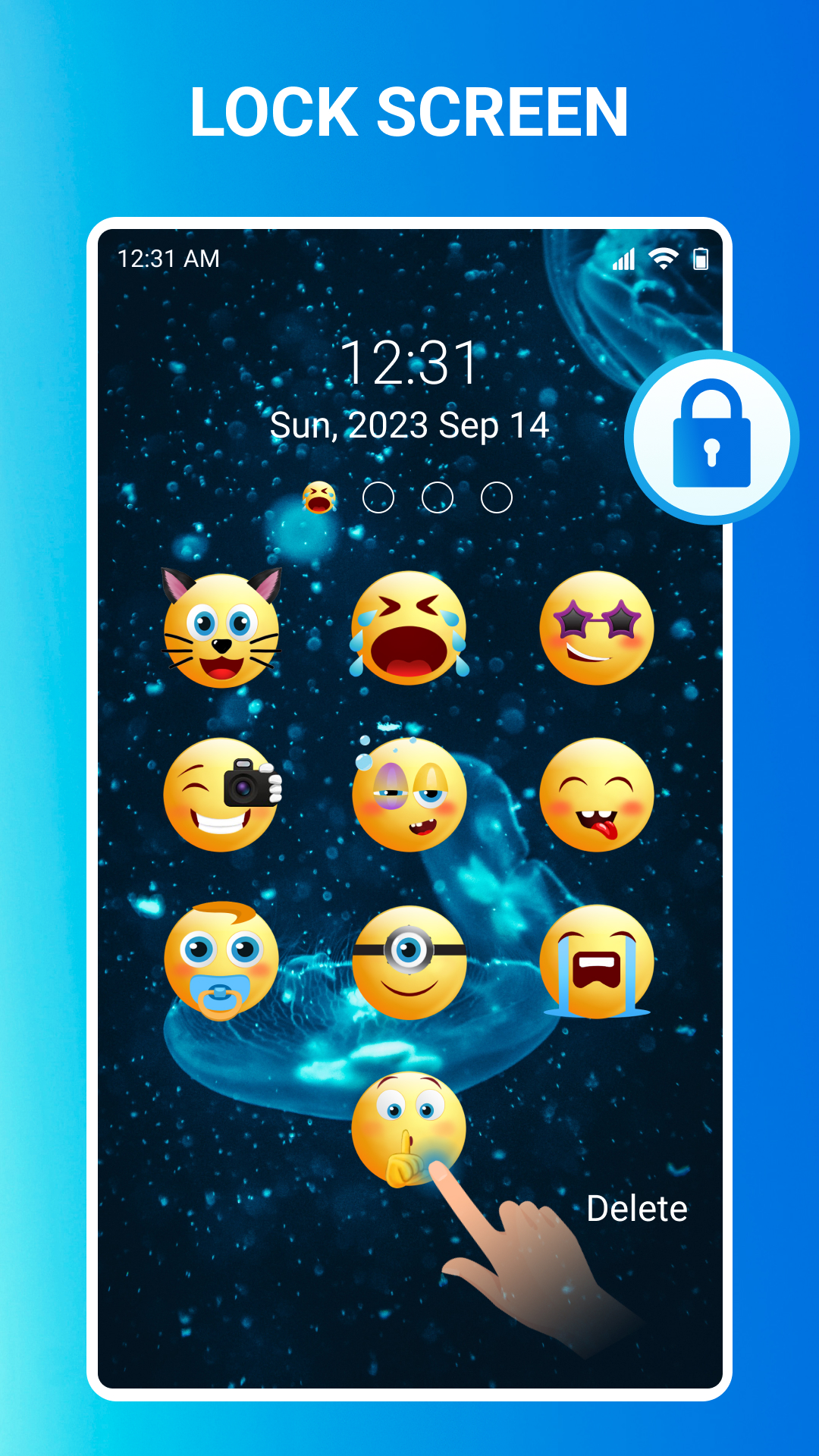 اسکرین شات 5 برنامه Emoji Lock Screen