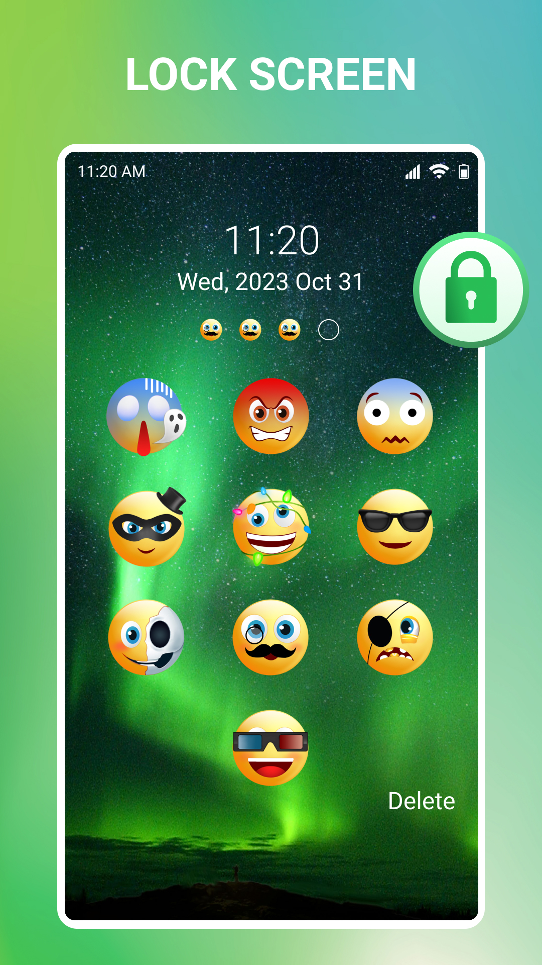 اسکرین شات 2 برنامه Emoji Lock Screen